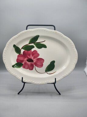 Vintage Stetson China Oval 11.5" x 8.5" Platter RIO USA Scalloped Serving Party